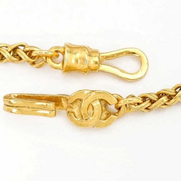 CHANEL CC Logos Filigree Ball Necklace 30" Gold Tone 95A Auth w/Box #24382 - Picture 8 of 10